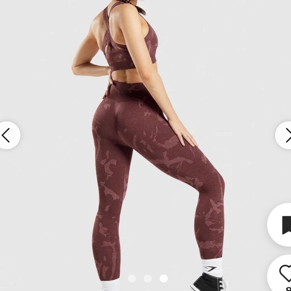 Gymshark Maroon Camouflage Leggings